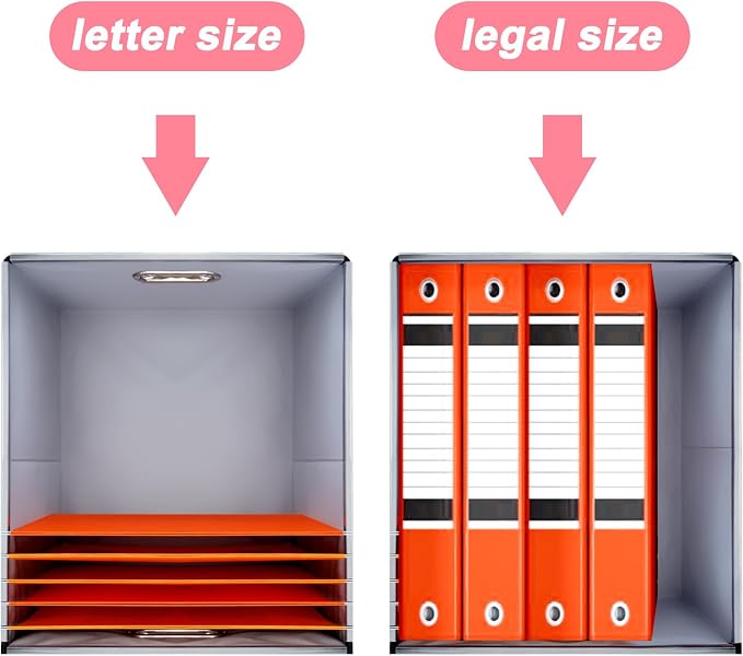 EOOUT 1 Pack File Organizer Box with Lid Hanging File Folders Letter Size Collapsible Document Organizer for Home Office (Pink)