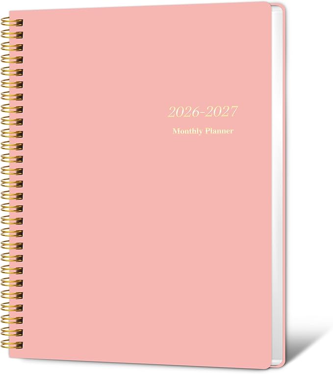 KMQOY Monthly Planner 2026-2027, 2026 Calendar 24 Months Planner, Jan 2026 - Dec 2027, 7.5"x10", Personal Calendar with Monthly Goals, To-Do List, Habit Tracker, 2 years for School Office Home Planning(Pink)