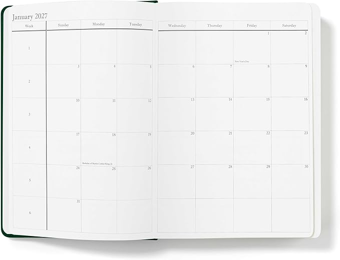 Wykeham's Executive 2026-27 Daily Journal Planner – Customization Available – Mid-Year Academic Diary (Personalized Racing Green, 8.5"×5.5")