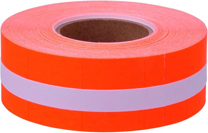 Fluorescent Red with No Tamper Proof Slits Labels to fit Towa®GL/ SpeedyMark4/ Halmark Model "L" Price Guns 16 Pack (Free Ink Roll Included)