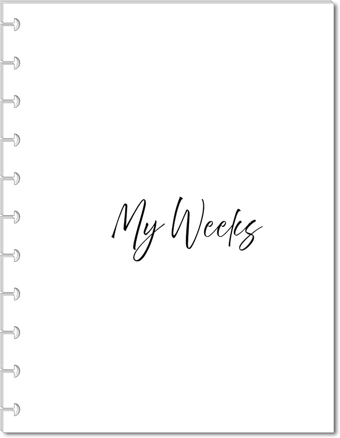 Weekly Planner Inserts – Undated Weekly Calendar Planner Refills for 11-Disc Letter Size Planners (8.5 x 11 Inch) | TUL Letter, Staples ARC Notebook, Levenger Circa, Marta Stewart, and NOTIQ Letra 11-Disc (XL1) Compatible