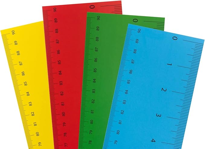 Hygloss Paper Ruler - 36" Bulk Yardsticks for Classroom, STEM, Easy-to-Read Numbers, Bold Color Cardstock, 24 Pack
