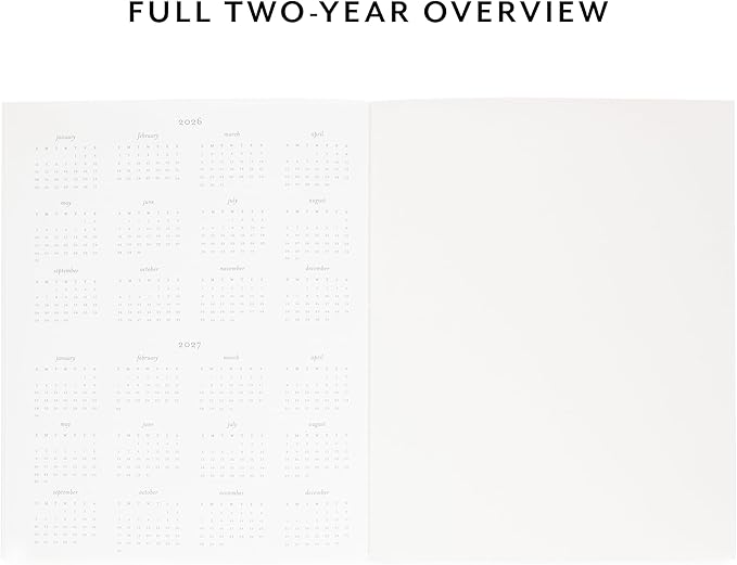 Sugar Paper 2026 Monthly Planner, January to December, 8" x 10", Calendar for Women, Flexible Matte Paper Cover, Fabric Tape Stitch Binding, 12 Month, Black Swiss