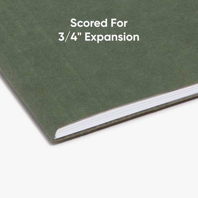Pendaflex Recycled Hanging File Folders, Value Filing Bulk 250 Pack, Green, Letter Size (8.5" x 11"), 5 Tab Positions, Includes Tabs and Inserts (64077)
