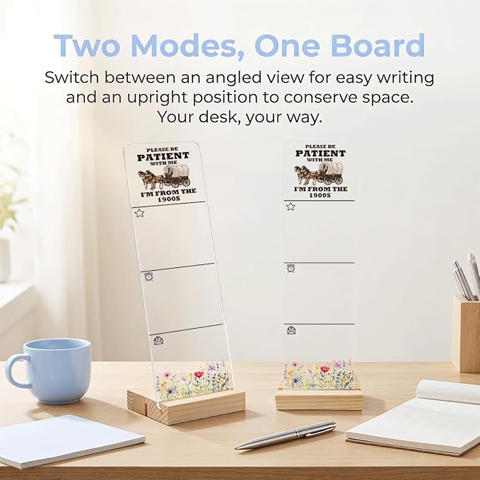 Sticky Note Holder Acrylic Monitor Memo Board Desk Organizers and Accessories Desk Decor Post It Note Holder with 200Pcs Sticky Notes Retro Western Funny Office Desk Sign