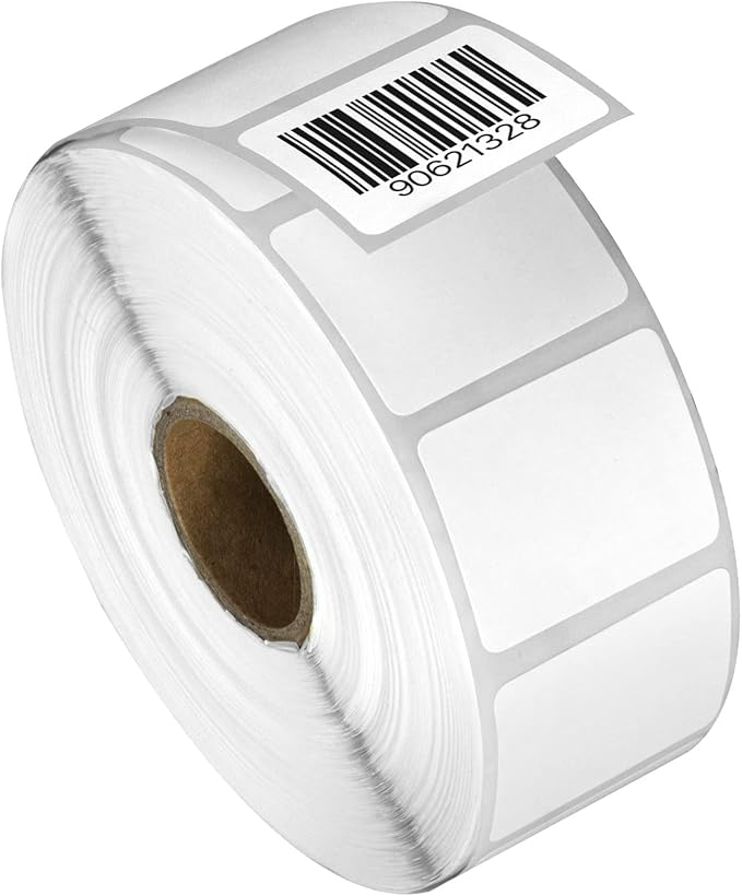 1.25" x 1" Direct Thermal Label - Compatible with Rollo Label Printer & Zebra Desktop Printers – 1” Core, Permanent Adhesive Perforated Postage UPC Barcode Address - 1 Roll, 1380/Roll