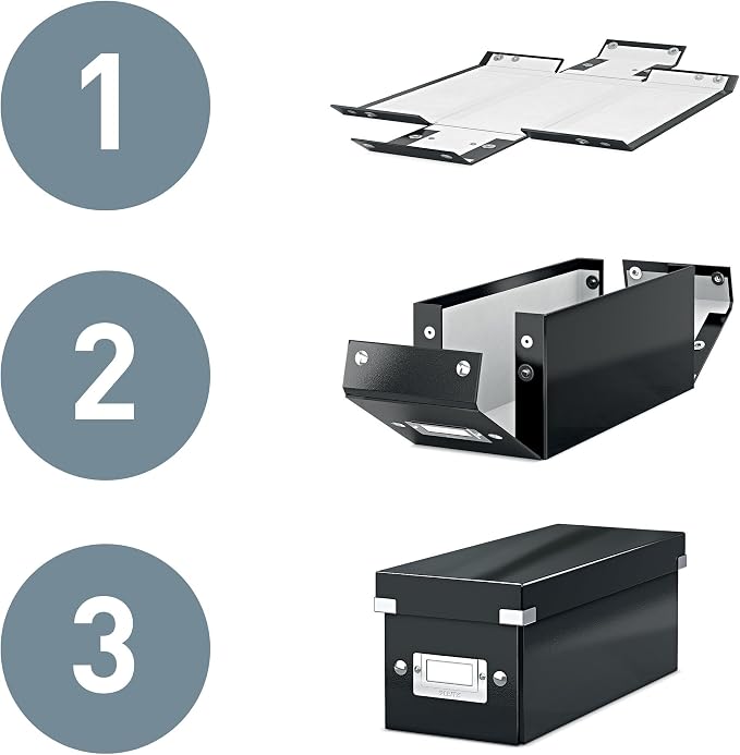 Leitz A5 Storage Box, Click and Store Range 60430001 - Small, Black Storage Box A3'