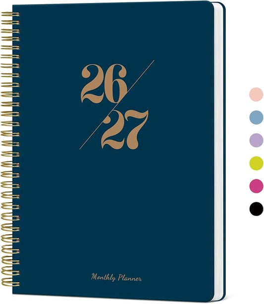 Monthly Planner 2026-2027, 18 Months Calendar Planner 2026-2027, Runs from July 2026 - December 2027, 7" x 10", Perfect for School Office Home Planning - Navy Blue