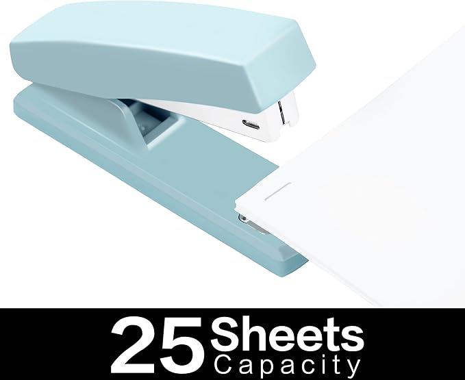 Deli Stapler, Desktop Staplers with 640 Staples, Office Stapler, 25 Sheet Capacity, Blue