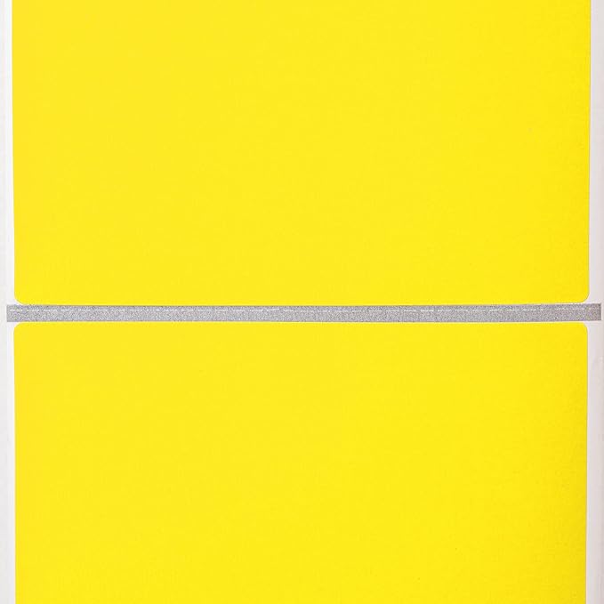 HOUSELABELS 4" x 3" Yellow Shipping Labels on 0.75" Core Compatible with Zebra and Rollo Printers, 6 Rolls / 200 Labels per Roll