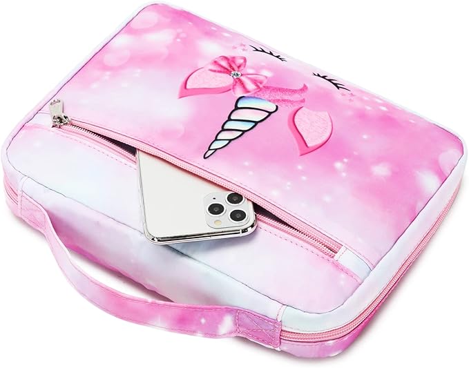 Octsky Kids Bible Covers Case for Girls, Bible Book Carry Bags for Women with Handle Pockets (Purple-Galaxy)