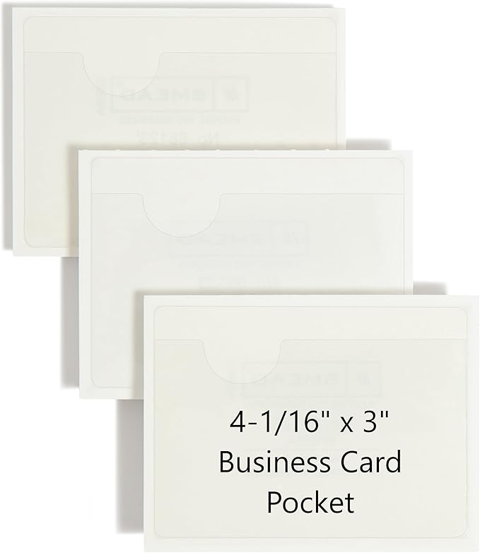 Smead Self-Adhesive Poly Pocket, Business Card Document Size, Clear Pockets, Storage Labels, 100 per Box, 4-1/16" x 3" (68123)