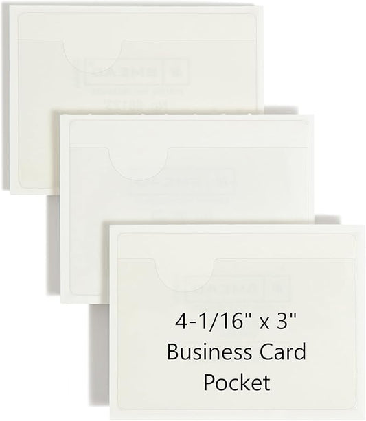Smead Self-Adhesive Poly Pocket, Business Card Document Size, Clear Pockets, Storage Labels, 100 per Box, 4-1/16" x 3" (68123)