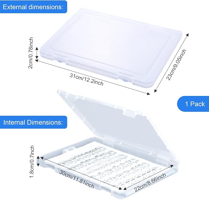 A4 Paper Holder Portable File Box Clear Plastic Document Case Waterproof Dustproof PP Storage Folder Magazine Filing Organizer Office/School Supplies(1-pack-clear-updated)