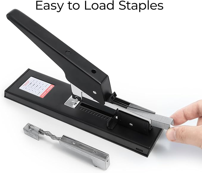 M&G Heavy Duty Stapler with 1000 Staples, 100 Sheet High Capacity, Manual Large Metal Office Stapler for Paper Binding, Black
