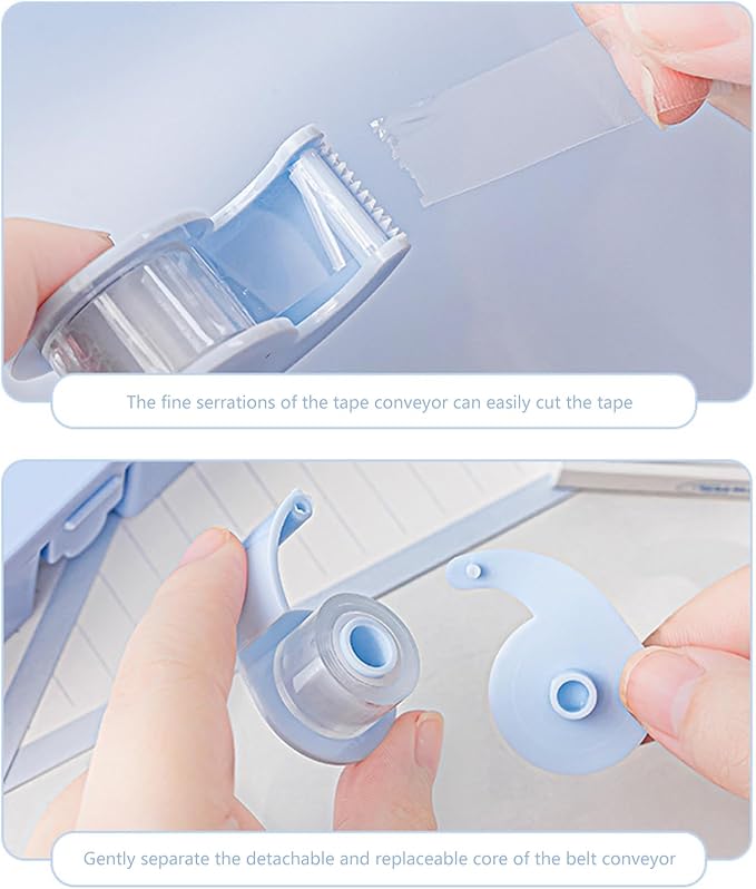 8Pieces Tool Set Includes Paper Hole Puncher Stapler Staple Scissors Staple Remover Marker Clear Adhesive Tape Scrapbook Photo Album Expansion Tool