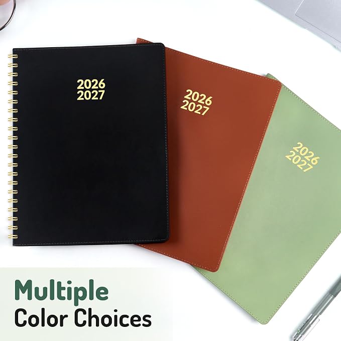 Forvencer Planner 2026-2027, Academic Planner Weekly & Monthly, Vegan Leather Cover Calendar Planner, July 2026 - June 2027, 6" x 8"", Daily Agenda with Tabs, Student Teacher Planning Organizer