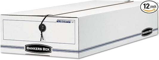 Bankers Box 00002 Check/Deposit Slip Size Storage Box, 9 x 23 x 4, 12/Carton