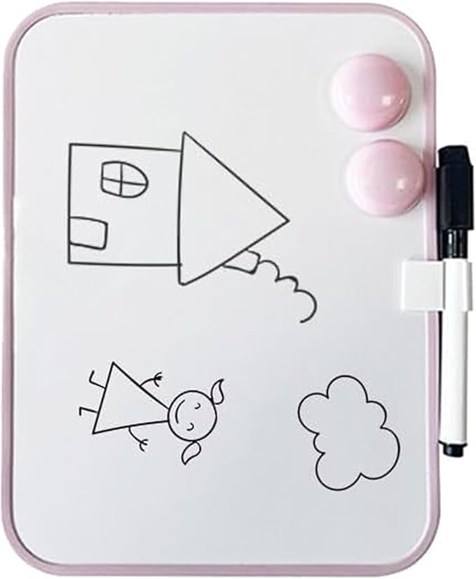 Magnetic Whiteboard with Marker and Magnets, 6" x 8",Small Whiteboard for Classroom, School Locker,Home, Office (White)