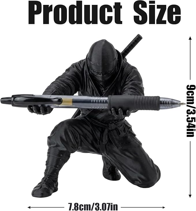 Ninja Pen Holder, Ninja Warrior Accessories, Desk Organizer for Office Supplies, Compact Ninja Themed Pen Stand with Multiple Slots for Pens and Pencils, Unique Ninja Decor for Home and Office Use