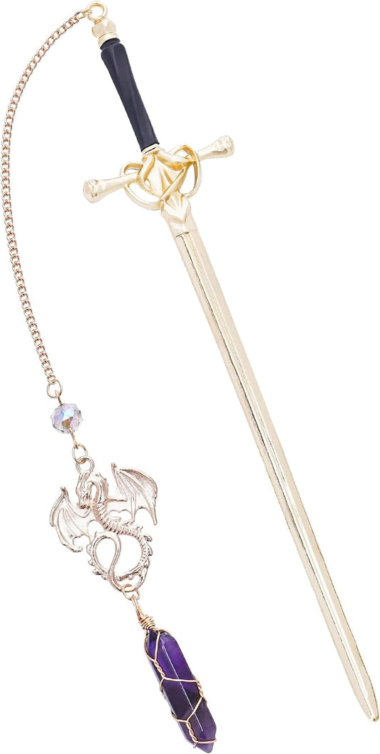 Dragon Sword Bookmark Gift - Fantasy Fourth Wing Book Mark for Reading Novel Lovers Men Boys Funny Cool Unique Metal Page Markers for Reader Birthday Students Teacher School Accessories