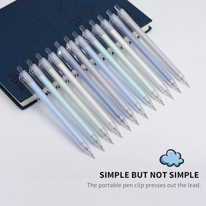 0.7mm Cute Mechanical Pencil Set 12 PCS Pastel Mechanical Pencils With 1 Erasers,1 Tube HB Lead Refill For Writing,Sketching,Drawing,Student Stationary