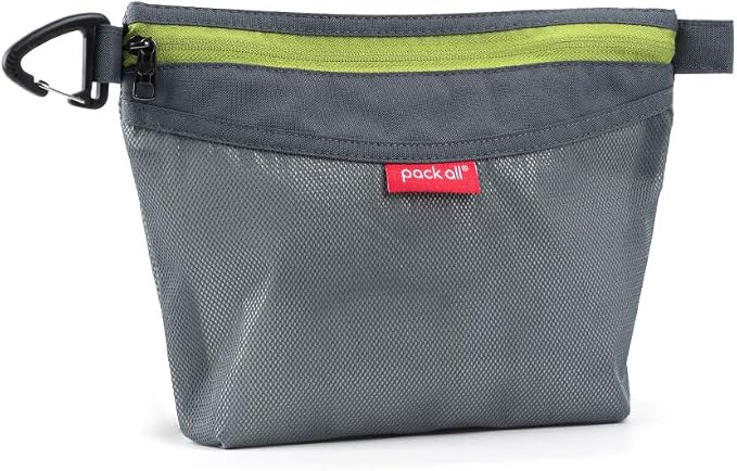 pack all Water-resistant Material Zipper Pouch, Mesh Zipper Bags for Storage, Travel, Office (Gray, Small)
