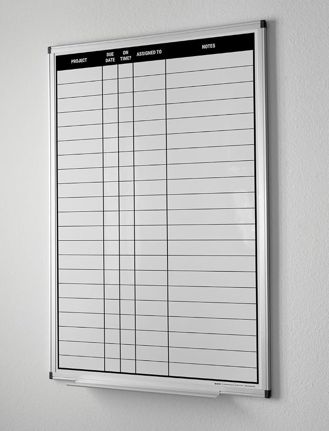 Project Planning Portrait Whiteboard (60"x 40")