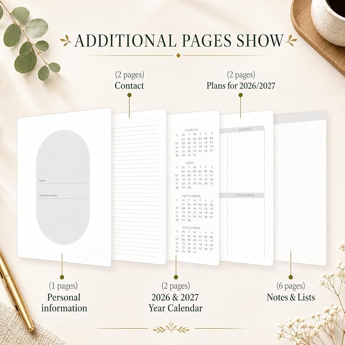 2026-2027 Monthly Planner - Jan.2026 - Dec. 2027, 2 Year Calendar 2026-2027 Monthly Planner, 7.5" x 10", 24 Months Calendar Planner with Note Pages, Twin-wire Binding, for Office, School Home Planning - Black
