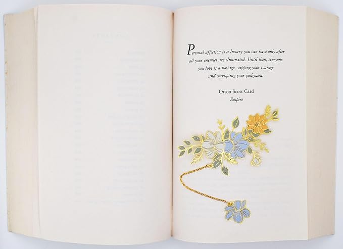 BLBMH Flowers Bookmark for Women Mother's Day & Teacher Appreciation Gifts - Unique Cute Funny Metal Book Marks for Girls & Mom Readers - Blue