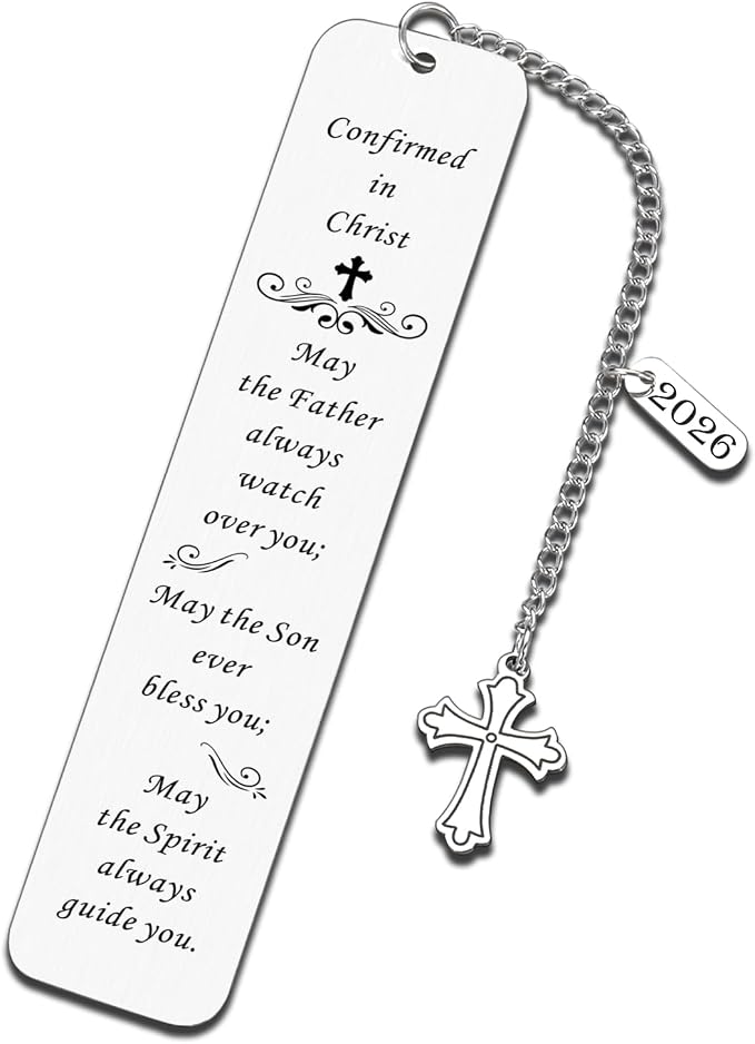 2026 Confirmation Gifts for Teenage Girls Boys Catholic Confirmation Bookmark Gifts First Communion Gifts for Girls Boys Christian Religious Baptism Gifts for Godson Daughter Christmas Birthday Gifts