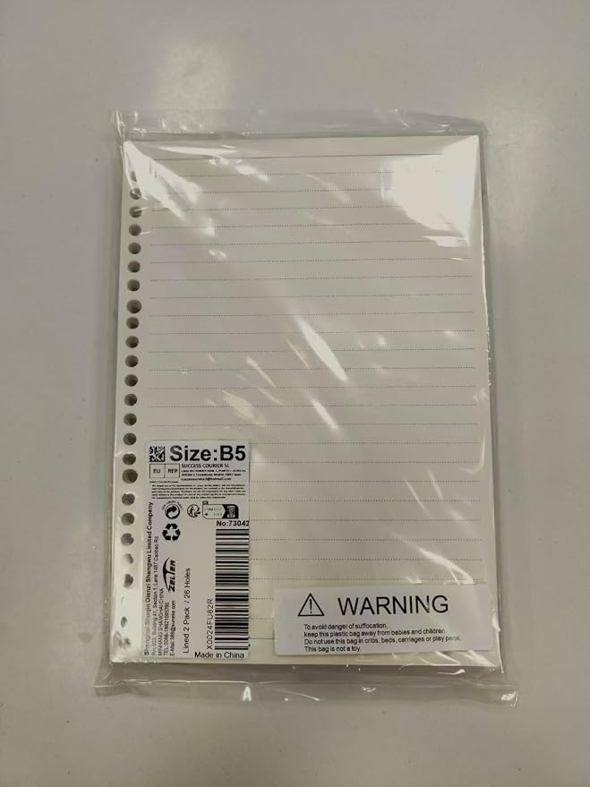 6 Pack A5 6 Holes Binder 3 Pockets Plastic Binder Folders Waterproof 6 Holes Holder for Receipt Ticket (3Pocket, A5)