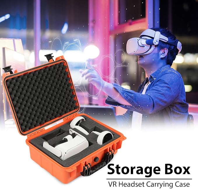 CROSSDESIGN Adjustable Storage Box for Collectible Cards, Tools & Craft Supplies, Organizer Container with Removable Dividers and Protective Foam, Lightweight Stackable Design, Orange 1PCS