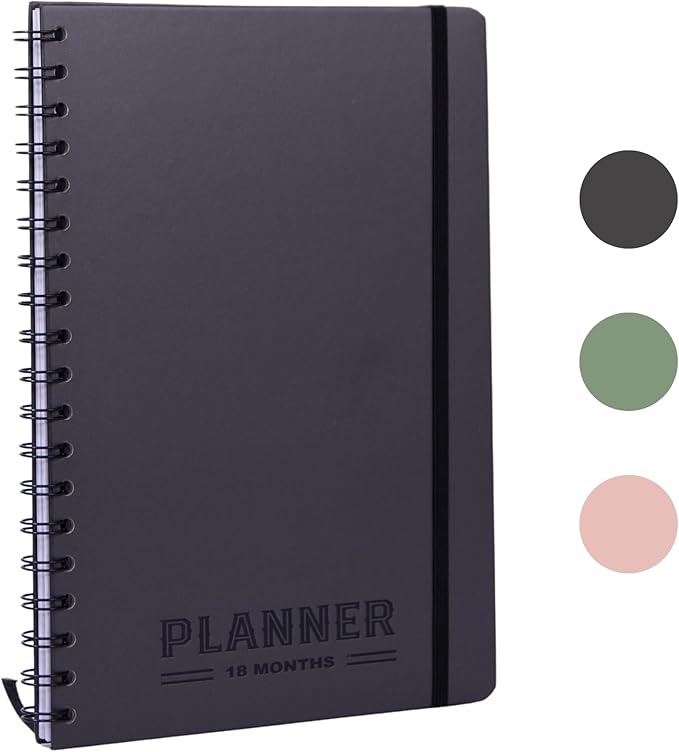 Undated Monthly Planner 2026 2027-18 Month Monthly Calendar Planner Book for School Office and Home - Hardcover Blank Planners for Goals Tasks and Dates - B5(6.9" x 9.8") Black