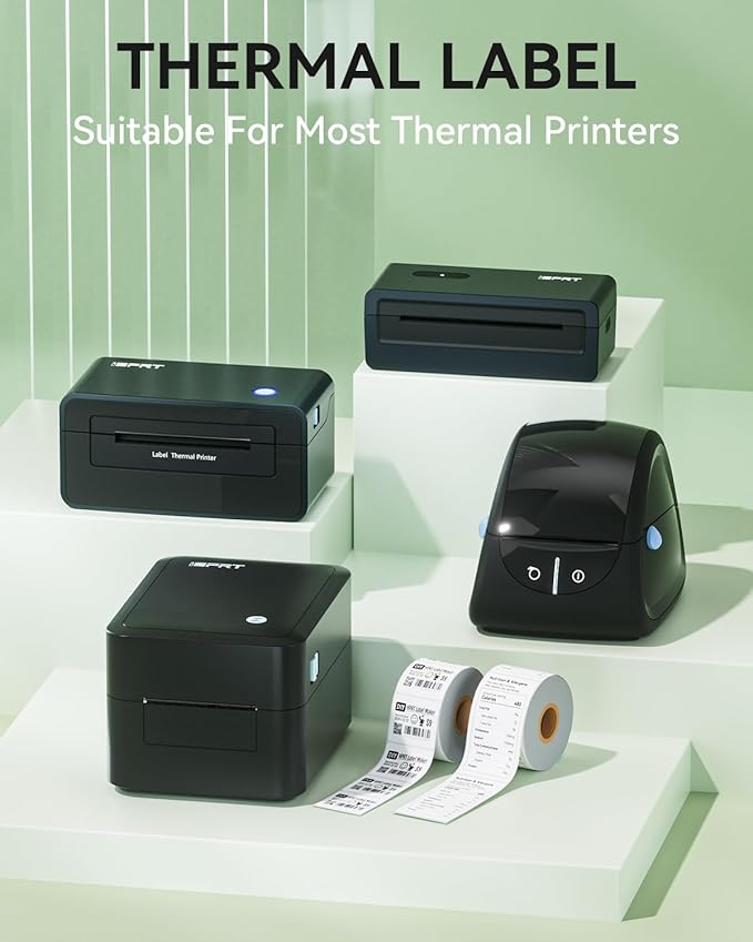 iDPRT 1.97" 1.18" Multi-Purpose Direct Thermal Labels (50mm30mm), Thermal Sticker for Address/Barcode/Mailing, Compatible with iDPRT SP460BT/SP410/SP310/SP320, Rollo, Zebra, Phomemo, etc, 800pcs