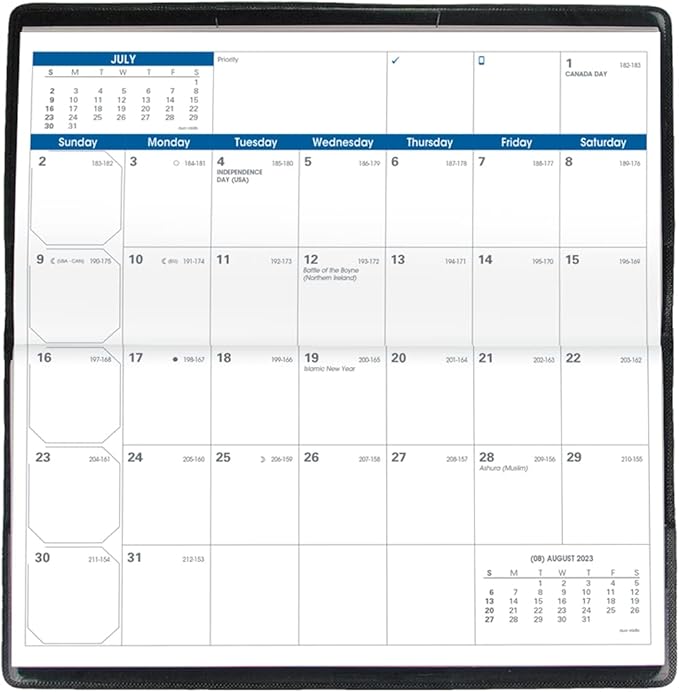 Quo Vadis 2024 Refill For Visoplan Monthly Planner - Pocket Calendar Organizer