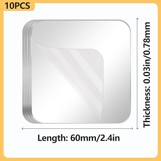 10PCS Heavy Duty Double Sided Adhesive Mounting Square Tape, Waterproof Strong Clear No Residue Removable Tape for Hanging, Wall Mounting, Home Decor & Shower