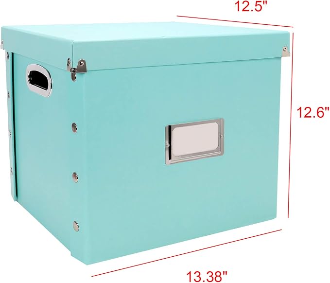 Snap-N-Store Vinyl Record Storage Box - 12" - 1 Pack- Crate Holds up to 75 Vinyl Albums - Mint