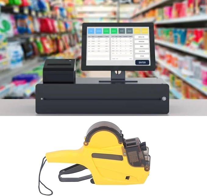 Bewinner Price Gun, Professional 2 Line 10 Digits Price Label Gun, Pricing Tag Gun with 5 Rolls Labels & Ink Cartridge, Price Sticker Gun kit for Office, Retail Shop, Grocery Store