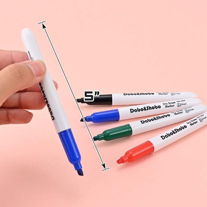 Dabo&Shobo White Board Markers-72 Pcs 4 Color Fine Tip Dry Erase Markers，Perfect for Writing on Whiteboard Mirrors Glass for Office