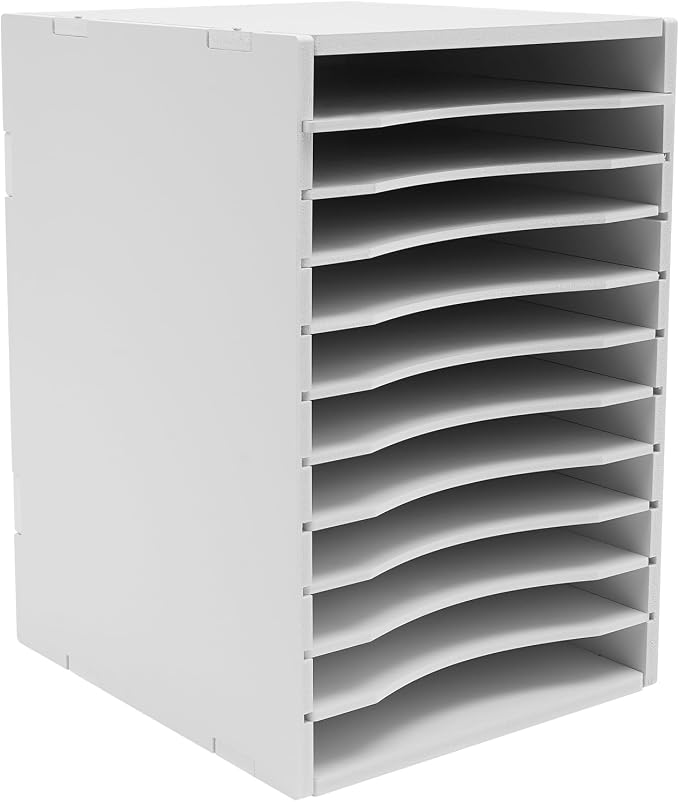 11 Slots Vertical Desktop Sorter, Mail Organizer Vertical File Organizer Adjustable Shelve Paper Sorter Organizer Document Storage Rack for Office School Home White