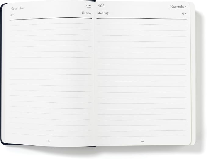 Wykeham's Executive 2026 Daily Journal Planner – US Public Holidays & Format – Customization Available (Royal Blue, 8.5" x 5.5")