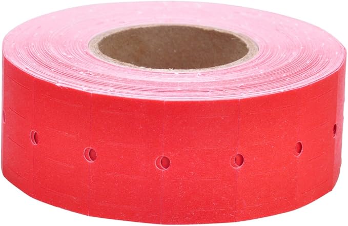 Pastel Red Labels to fit Towa® GS Series/Halmark/Century Price Guns 16 Pack (Free Ink roll Included)