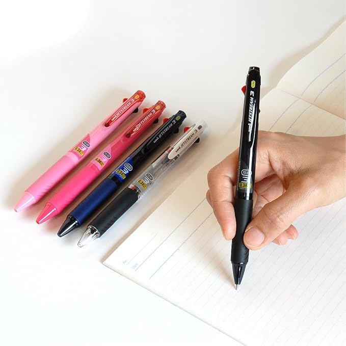 Uni Ballpoint Pen Jetstream 3 Color Black, Red, Blue Ink 0.38mm, Transparent (SXE340038.T)