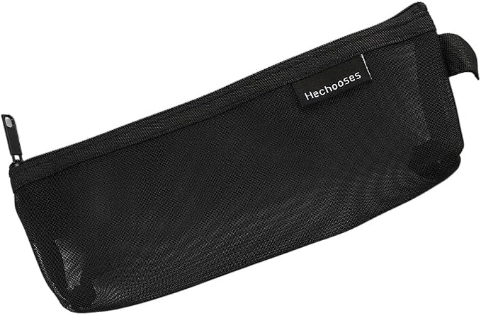 Pokinge 3Pcs Pencil Storage Mesh Pouch Transparent Net Yarn Nylon Pencil Case Portable Cosmetic Bag Stationery Organizer With Zipper For Travel
