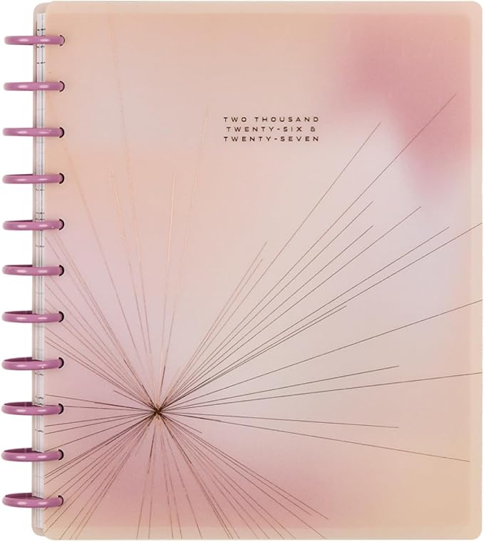 Happy Planner Disc-Bound Planner July 2026–June 2027, Includes 3 Extra Months and 2 Sticker Sheets, Big Size, 8.5" x 11", Horizontal Layout, Gradient Glow