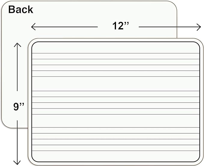 Scribbledo 5 Pack Dry Erase Music Staff White Boards 9" X 12 Inch Lapboard Double Sided Musical Notes whiteboard for Kids Students, Musicians and Home (5 Erasers Included)