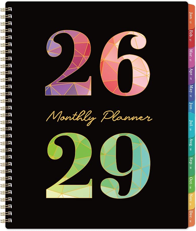 2026-2029 Monthly Planner - 3 Year Monthly Planner 2026-2029, July 2026 - June 2029, 36 Months Calendar with Colorful Tabs & Inner Pocket, 9" x 11"