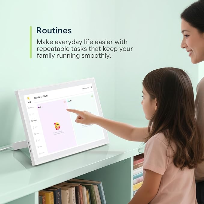 Digital Calendar, 10.1inch Smart WiFi Electronic Calendar&Chore Chart, IPS Touch Screen HD Display for Family Schedules, Share Moments Instantly from Anywhere