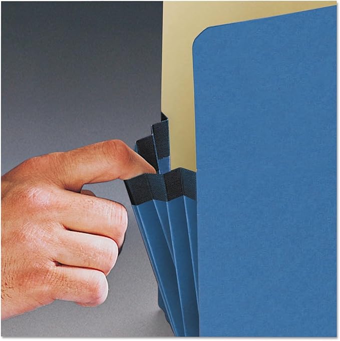 Smead File Pocket, Straight-Cut Tab, 1-3/4" Expansion, Letter Size, Blue, 50 per Box (73215)